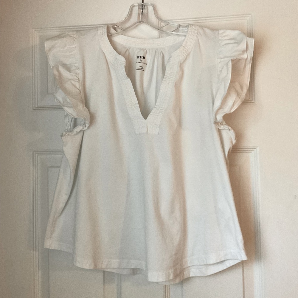 Maeve By Anthropologie white structured sleeveless top